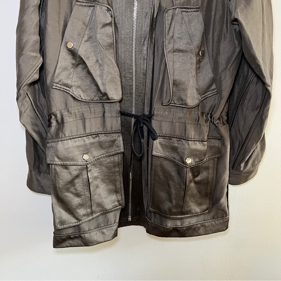 Alexander Wang Size 2 Full Zip Hooded Oversized Dress Green - Picture 4 of 16